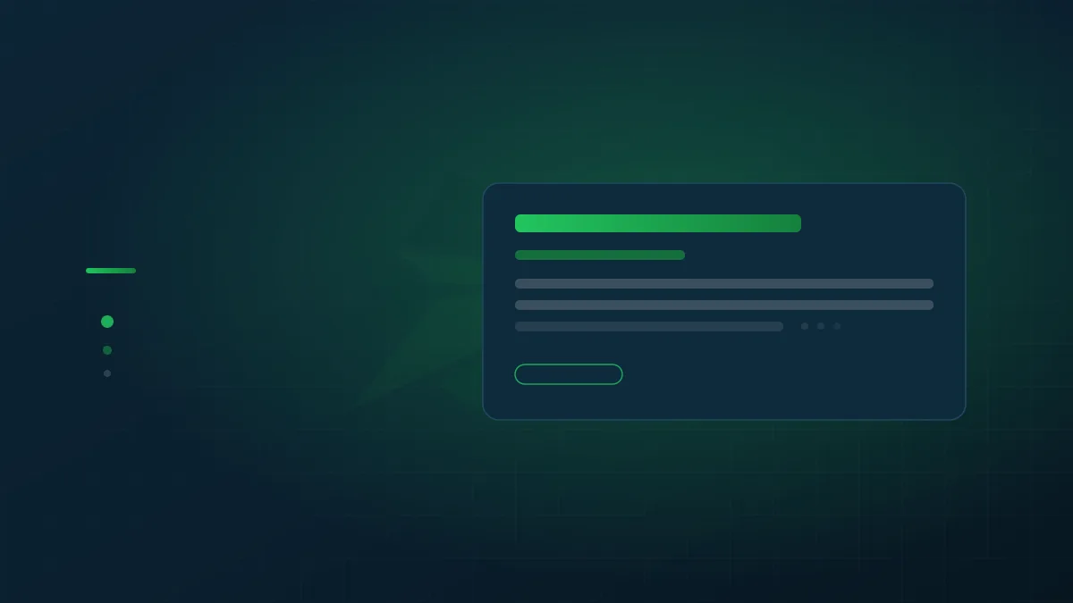 A vintage card catalog drawer pulled open on a dark slate surface, one cream index card lifted out and glowing with soft green light, representing a single page's search snippet being selected from many