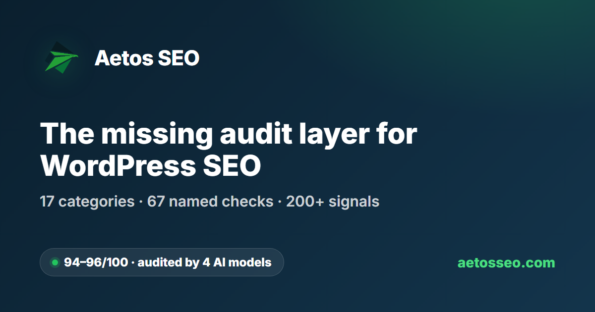 Aetos SEO: WordPress SEO Audit Plugin for AI Visibility